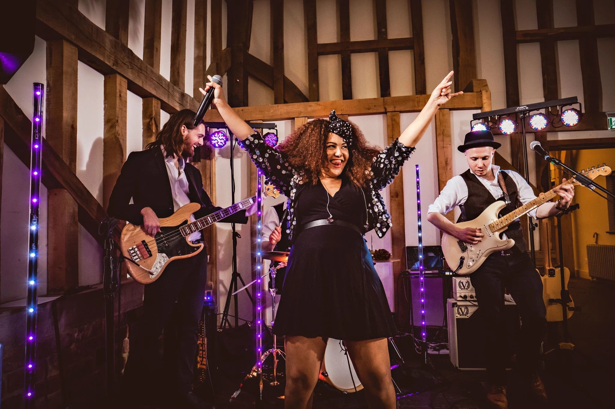 A live band performing at a wedding