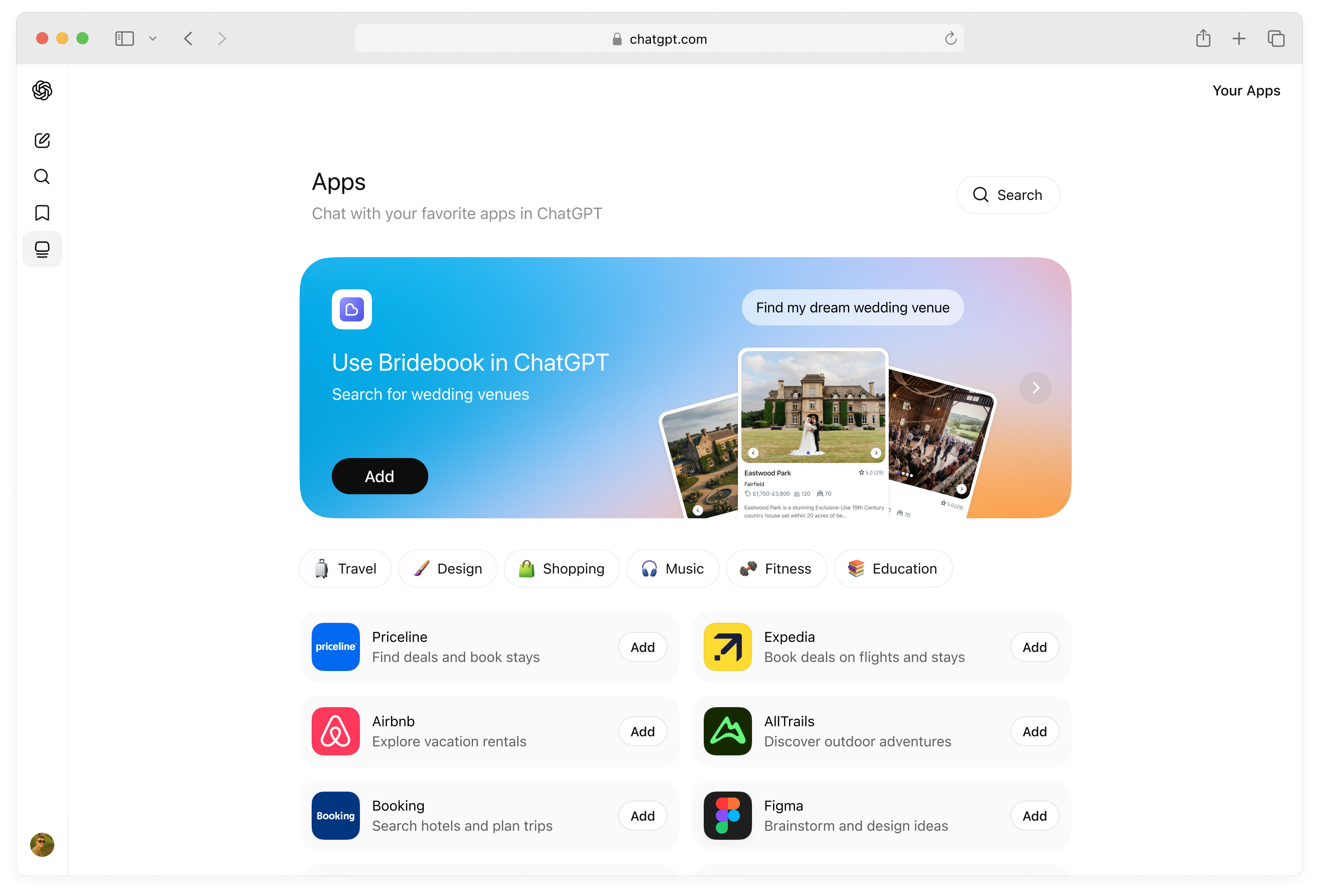 what bridebook looks like within the chatgpt app
