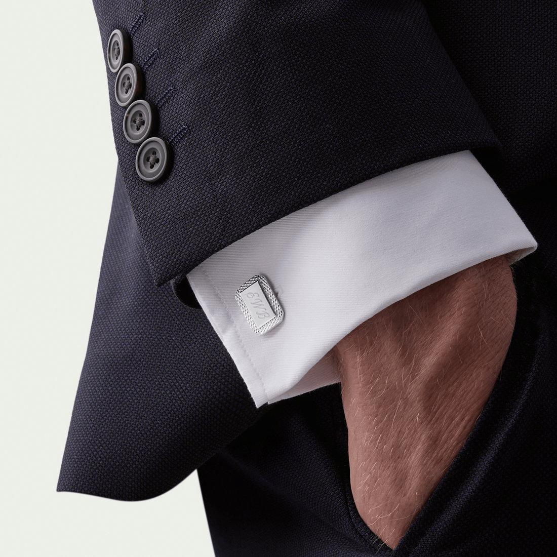 Silver engraved cufflinks