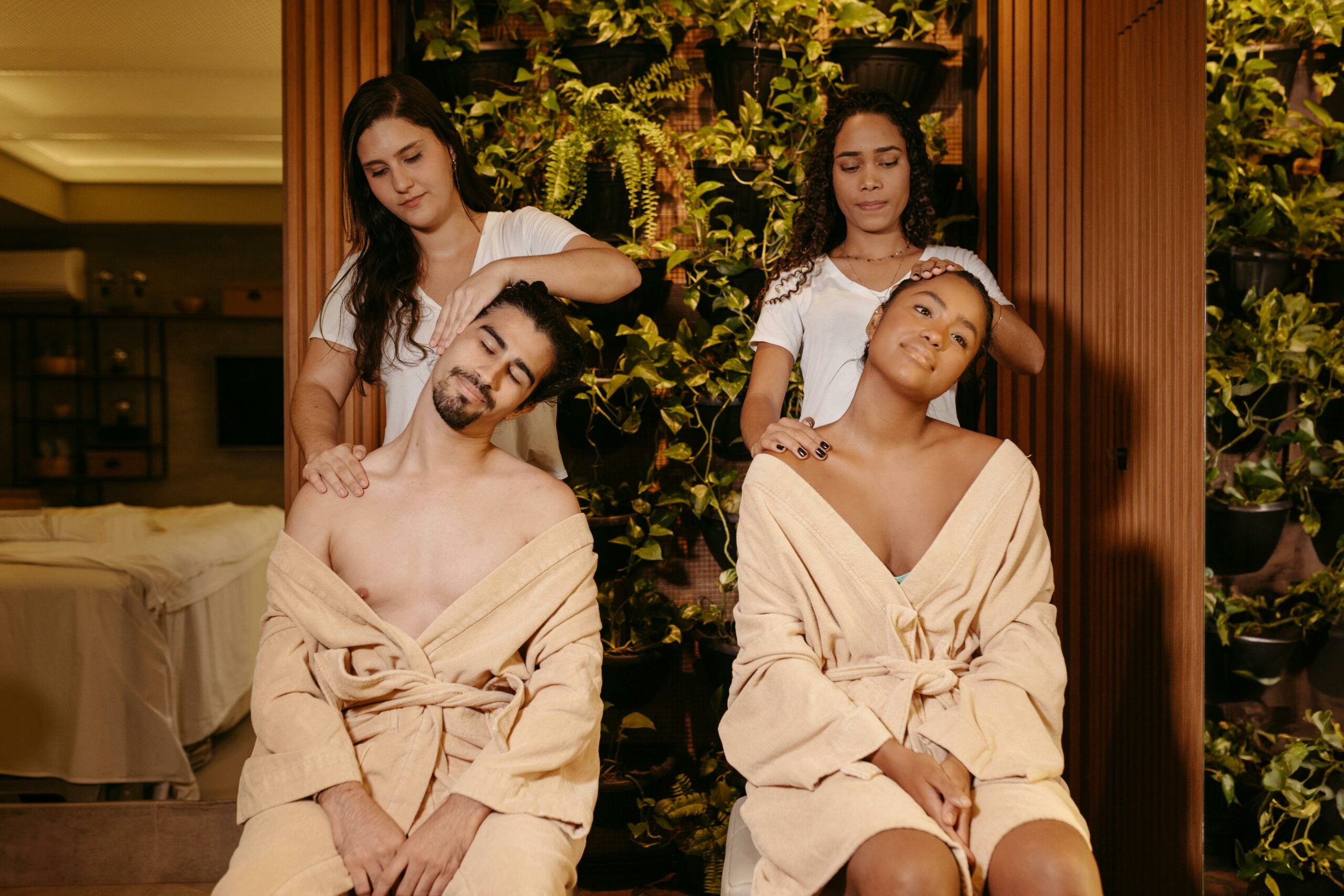 Couple on a spa break together