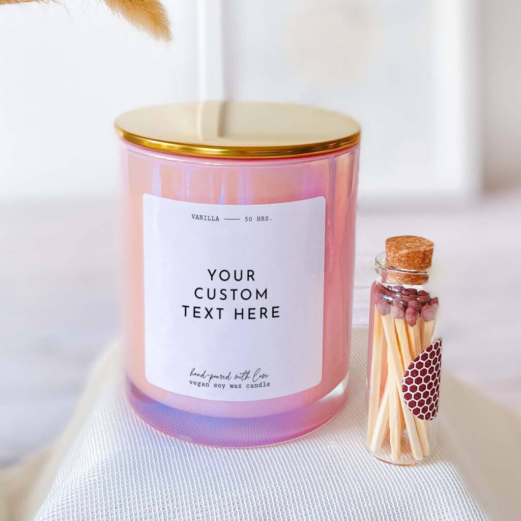 Custom scented candle for a wax wedding anniversary gift