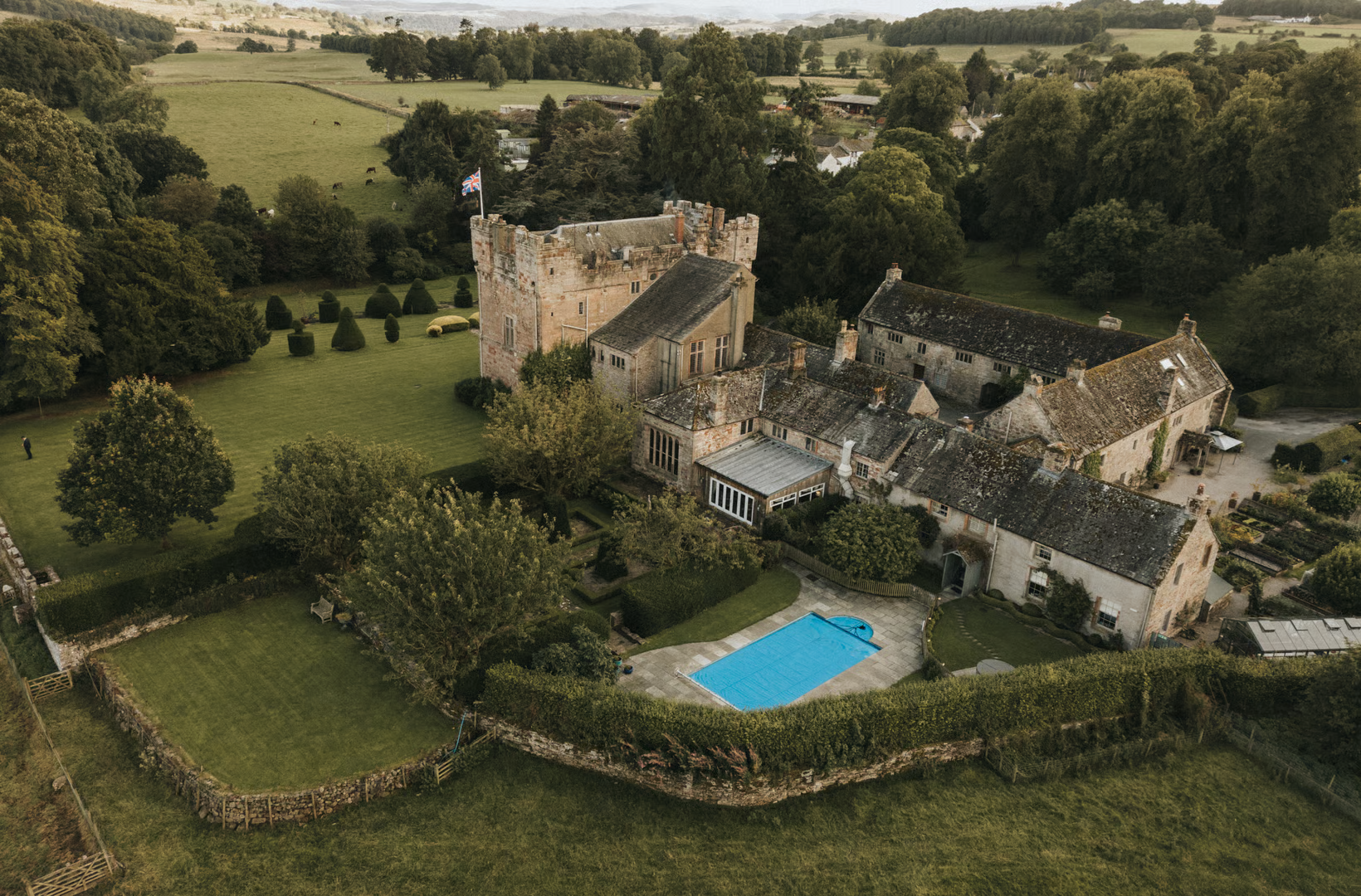 Askham Hall, a Michelin-starred wedding venue near Penrith on the edge of the Lake District, with outdoor heated pool and sauna