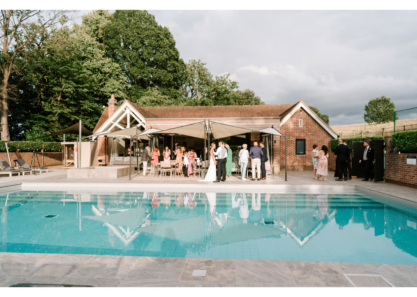 Talbooth Weddings in Dedham, Essex, with outdoor heated pool, pool house, and river-view restaurant seating in Constable Country